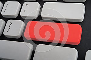 Close up red keyboard button
