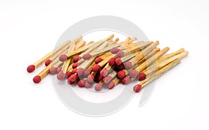 Close-up of a red matches isolated