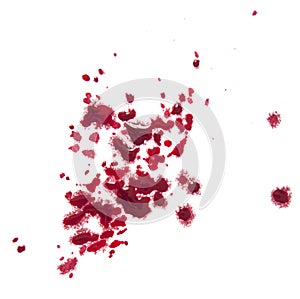 splattered red paint isolated on white background