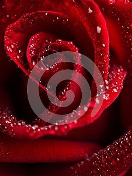 Close up red rose flower