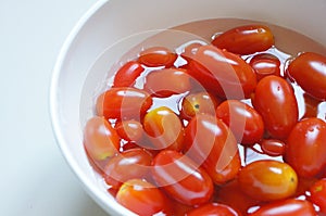 Bowl of fresh red cherry tomatoes