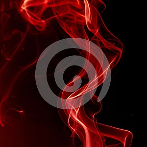 Close Up of Red Smoke on Black Background