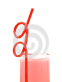 Close up of red straw