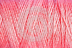 Close up red thread texture.
