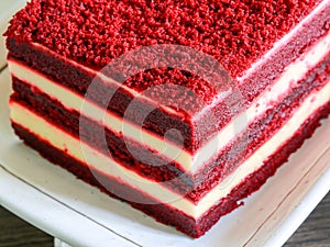 Close-up Red velvet cake