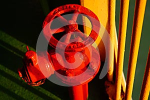 Close up red water hydrant