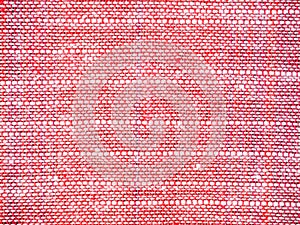 Close up red and white fabric pattern background.