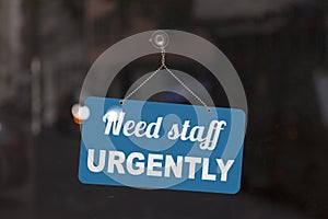 Need staff urgently sign photo