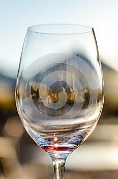 Close-up Of red wine glass