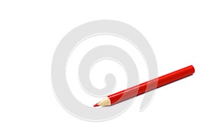 Close-up of a red wooden sharpened pencil