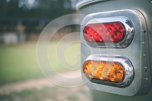 Close up red and yellow classic taillight