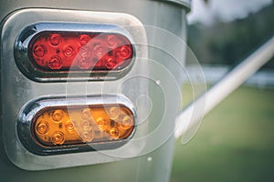 Close up red and yellow classic taillight