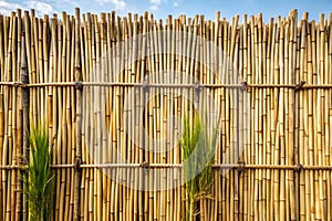 Reed Stalks Wall Natural Texture and Background photo