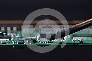 Close up repair electronic device.