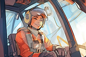 close up of rescue helicopter pilot inside the cockpit