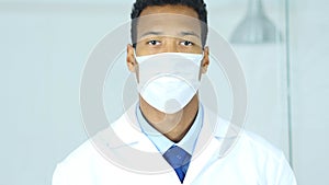 Close Up of Reseach Scientist, Doctor in Mask