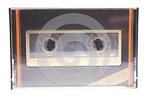 Close up of retro audio cassette tape,side A