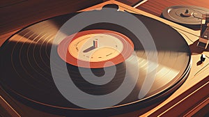 Close up of a Retro style vintage record player in sepia colors