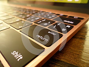 Close up of return key from a laptop
