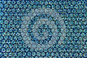 Close up of the rhinestone blue