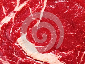 Close up of rib eye steak.