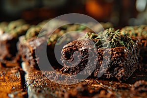 Close-up of Rich Chocolate Mint Brownies.