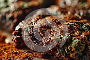 Close-up of Rich Chocolate Mint Brownies.