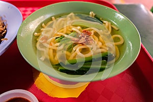 Close up of rickshaw noodles soup. Favourite hawker food; Maxwell Food Centre photo
