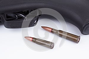 Close-up of riffle with bullets