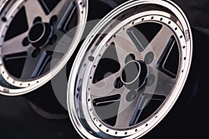 Close up of rims car alloy wheel.