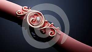 A close up of a ring with a diamond on it. AI.