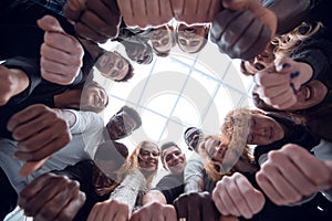 close up . ring of hands as a concept of unity