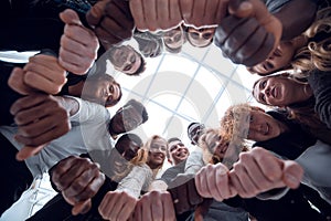 close up . ring of hands as a concept of unity