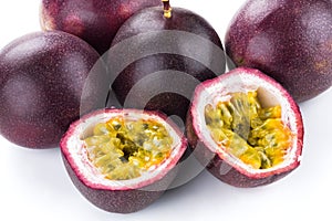 Close up of ripe passion fruits