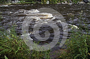 Close up of river rapids  in adirondack mountains