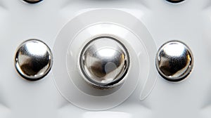 Close-up Rivet Button High Contrast Metal Buttons With White Background