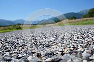 Close-up of the road surfacing