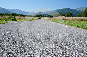 Close-up of the road surfacing