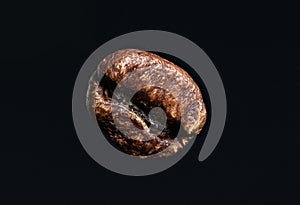 Close up roasted coffee bean