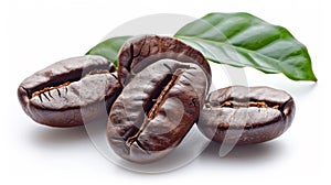 Close-Up of Roasted Coffee Beans.AI generated image