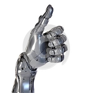 Close-up Of Robot\'s Hand Showing Thumb Up Sign.