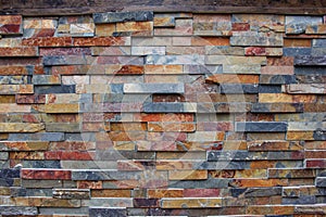 Close up Rock Building Detail Brick Wall at Nature Park