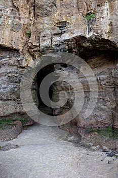 Close-up of rocky formations at Caves Beach