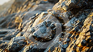 Close-Up of the Rocky Surface of a Mountain Peak. Natural Pattern