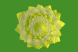 Close-up of a romanesco head, top view