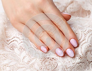 Close-up of romantic vintage style nails