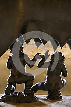 Close-up of Romulus and Remus Statue