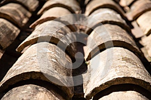 Close up of a roof in Gordes, France