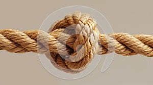 Close Up of Rope Knot - Detailed Image of a Tightly Tied Knot on a Rope