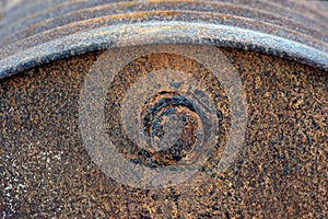 Rusty oil barrel